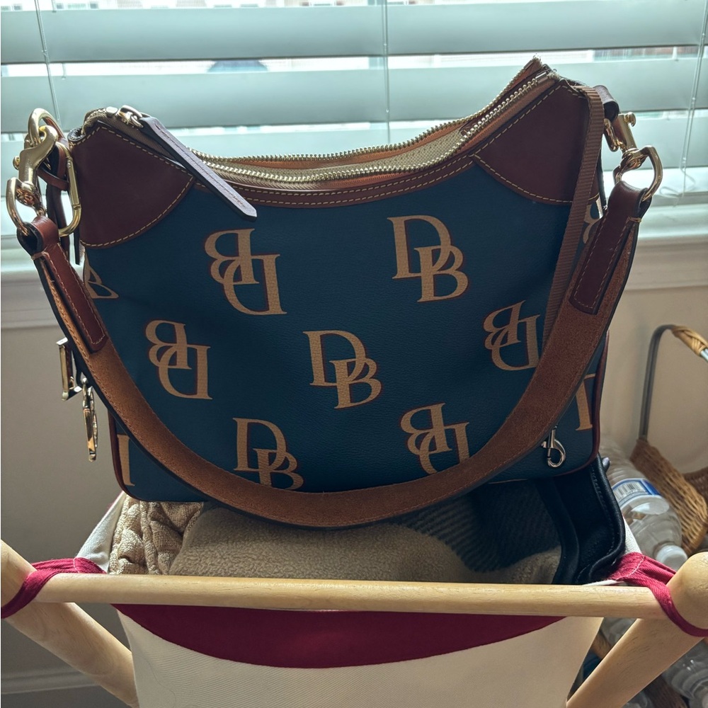 Dooney & Bourke Blue and Brown Shoulder Bag